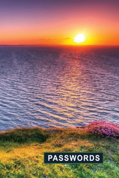 Paperback Low Vision Password Record Book With Bold Lines on White Paper: 6" x 9" Notebook with 3/4" Wide Rule for Visually Impaired Sunset Cover Book