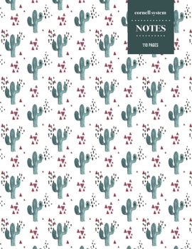 Paperback Cornell System Notes 110 Pages: Cactus Notebook for Professionals and Students, Teachers and Writers - Succulent Llama Pattern Book