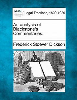 Paperback An Analysis of Blackstone's Commentaries. Book