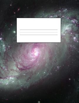 Paperback Space Composition Notebook: 7.4" by 9.7" - Quad 4x4 Graph Paper - 140 Pages (70 Sheets) Outer Spaced Themed Design #4 Book