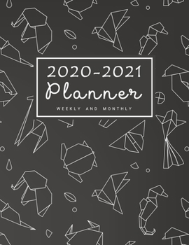 2020-2021 Weekly & Monthly Planner: 2 Year Calendar Schedule, Squares Quad Ruled, Dot Notes, Monthly Goals Setting, Action Plan, No Holiday Origami Black (January 2020 through December 2021)