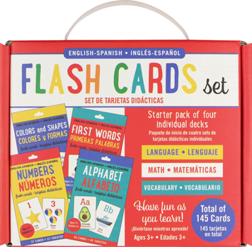 Hardcover Bilingual Flash Cards - Alphabet, Colors & Shapes, First Words, and Numbers (English/Spanish) (Set of 4) Book