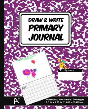 Paperback Draw & Write Primary Journal: School Marble Purple - Kids Primary Drawing Writing Journal - Story Notebook For Home & School [Classic] Book