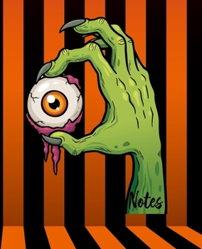 Notes: Black and Orange Notebook with Fun Crreepy Design|7.5 x 9.25|110 Pages|Wide-Ruled| Perfect Gift for Halloween or Party Favor| Use for Notes, Ideas, School, To-Do-List,Creative Ideas