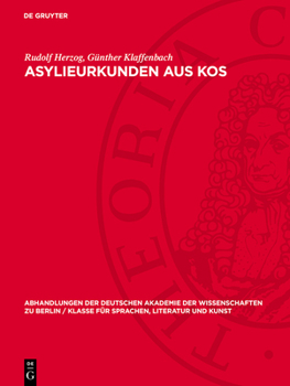 Hardcover Asylieurkunden Aus Kos [German] Book