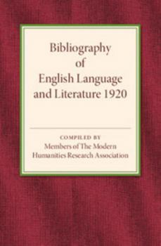 Paperback Bibliography of English Language and Literature 1920 Book