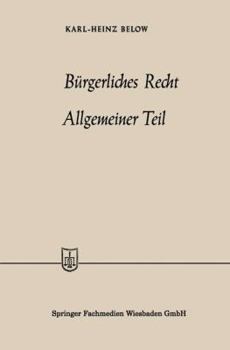 Paperback Bürgerliches Recht Allgemeiner Teil [German] Book