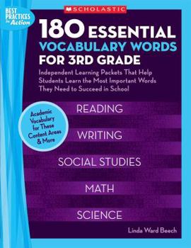 Paperback 180 Essential Vocabulary Words for 3rd Grade: Independent Learning Packets That Help Students Learn the Most Important Words They Need to Succeed in S Book