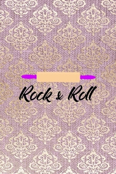 Paperback Rock & Roll: All Purpose 6x9 Blank Lined Notebook Journal Way Better Than A Card Trendy Unique Gift Pink And Golden Texture Baking Book