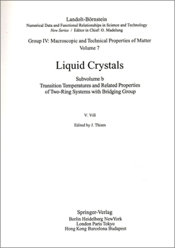 Hardcover Transition Temperatures and Related Properties of Two-Ring Systems with Bridging Group Book