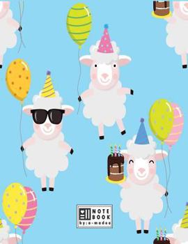 Paperback Notebook: Cute sheep on blue cover and Lined pages, Extra large (8.5 x 11) inches, 110 pages, White paper Book