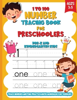 Paperback Tracing Numbers 1-100 For Kindergarten, Toddlers and kids Ages 3-5: 3-In-1 Book Number Tracing 1-100, Words and Math For Pre-K Book