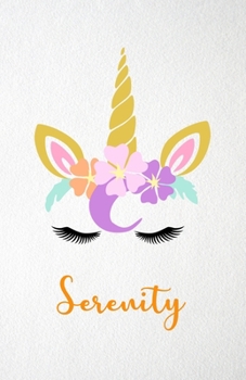 Serenity A5 Lined Notebook 110 Pages: Funny Blank Journal For Lovely Magical Unicorn Face Dream Family First Name Middle Last Surname. Unique Student Teacher Scrapbook/ Composition Great For Home Scho