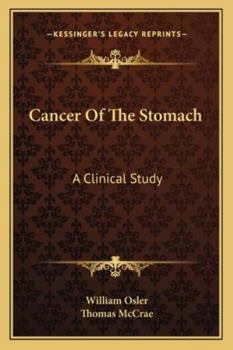 Paperback Cancer Of The Stomach: A Clinical Study Book