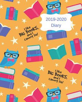 Paperback 2019-2020 Diary: 8x10 Day to a Page Academic Year Diary, Notes, to Do List & Priorities on Each Page. Orange Cover Design with Owls & B Book