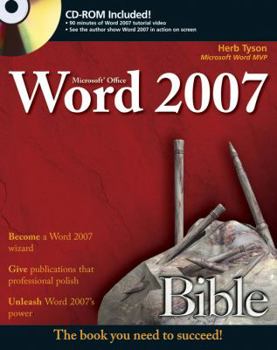Paperback Microsoft Word 2007 Bible [With CD-ROM] Book