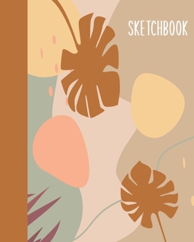 Sketchbook: Blank Journal for Creativity, Drawing, Sketching, and Doodling | Abstract Botanical Cover Design in Sage Green and Ochre