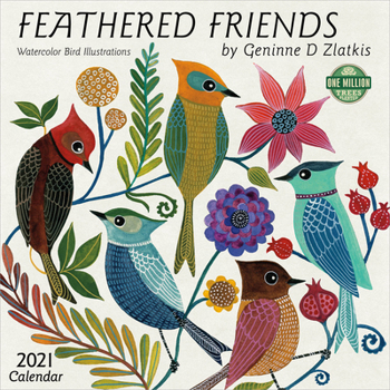 Calendar Feathered Friends 2021 Wall Calendar: Watercolor Bird Illustrations Book