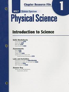Paperback Holt Science Spectrum Physical Science Chapter 1 Resource File: Introduction to Science Book