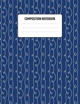 Paperback Composition Notebook: Wide-Ruled Composition Book with Lines for Elementary & Middle School - Blue Doodles Book