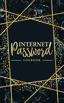 Paperback Internet Password Logbook: A Password Journal, Log Book & Notebook for Organization 0083 Black Marble Book
