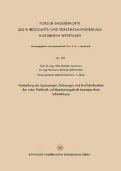 Paperback Feststellung Der Spannungen, Dehnungen Und Bruchdrehzahlen Der Unter Fliehkraft Und Bearbeitungskraft Beanspruchten Schleifkörper [German] Book