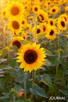 Journal: Vintage Rustic Positivity Sunflower Vase Blank Lined Journal Writing Notebook Gift | Sunshine Botanical Floral Garden Decorated Interior Design