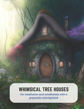 Paperback Whimsical Tree Houses: For meditation and mindfulness with a grayscale coloring book