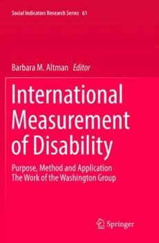 Paperback International Measurement of Disability: Purpose, Method and Application Book