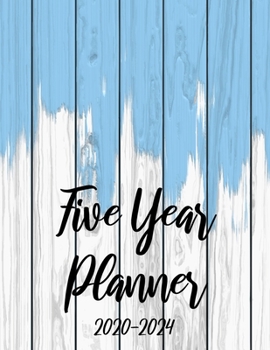 2020-2024 Five Year Planner: Beach Wooden 60 Months Appointment Calendar 5 year Monthly Planner 8.5 x 11 Business Planners and Journal Agenda Schedule ... With Holidays and Inspirational Quotes