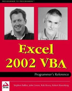 Paperback Excel 2002 VBA Programmer's Reference Book