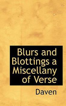 Paperback Blurs and Blottings a Miscellany of Verse Book