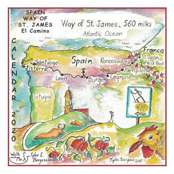 Paperback Calendar 2020, Spain Way of St. James El Camino Book