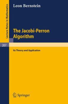 Paperback The Jacobi-Perron Algorithm: Its Theory and Application Book