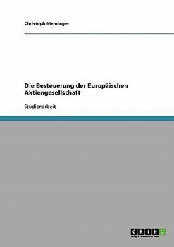 Paperback Die Besteuerung der Europäischen Aktiengesellschaft [German] Book