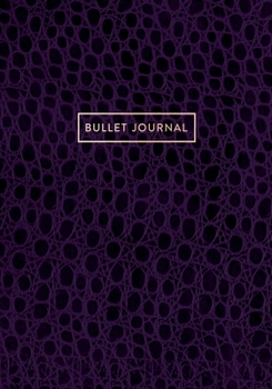Paperback Bullet Journal: Classic Executive Dotted Grid Notebook - Deep Purple Alligator Skin Leather Style, Softcover - 7 x 10 - 100 pages - Ex Book