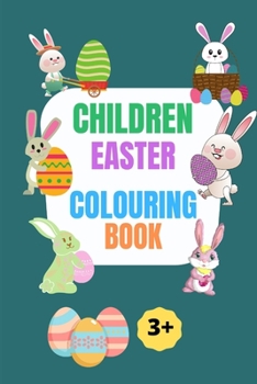 Paperback Happy Easter colouring book for children, 6x9in, 84 pages Book