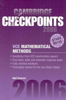 Paperback Cambridge Checkpoints Vce Mathematical Methods 2006 Book