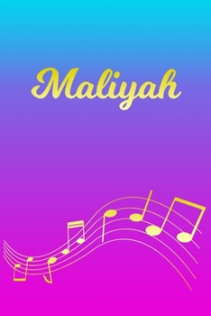 Maliyah: Sheet Music Note Manuscript Notebook Paper | Pink Blue Gold  Personalized Letter M Initial Custom First Name Cover | Musician Composer ... Notepad Notation Guide | Compose Write Songs
