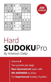 Paperback Sudoku: Hard Sudoku Pro Book for Experienced Puzzlers (200 puzzles), Vol. 6 Book