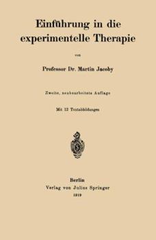Paperback Einführung in Die Experimentelle Therapie [German] Book