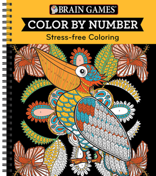 Spiral-bound Brain Games - Color by Number: Stress-Free Coloring (Orange) Book