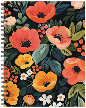 Spiral-bound Poppy Plans 2026 8.5 X 11 Weekly Monthly Softcover Planner Book