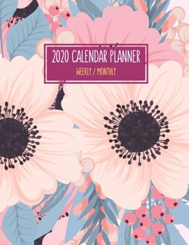 2020 Calendar Planner - Weekly / Monthly: Pink Zinnia Elegans Flowers Cover (1 Year) Personal & Business Organizer , Schedule , Agenda , Academic , ... For Women Men Teens Kids (Flower Calendar)