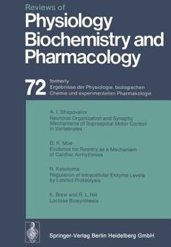 Paperback Reviews of Physiology, Biochemistry and Pharmacology: Volume: 72 Book