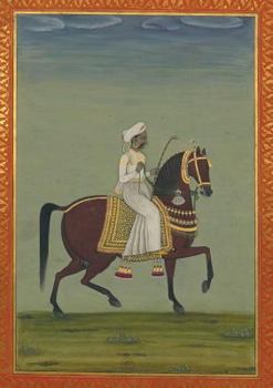 Paperback Carnet Blanc, Prince Indien À Cheval, Miniature 18e [French] Book