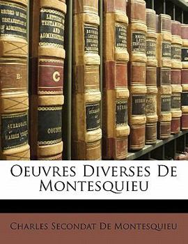 Paperback Oeuvres Diverses De Montesquieu [French] Book