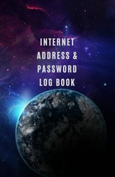 Paperback Internet Address & Password Log Book: Password Book Small with Tabs, (Universe, Space, Stars, Planet, Dark) Book