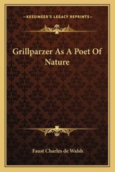 Paperback Grillparzer As A Poet Of Nature Book