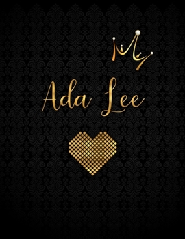 Paperback Ada Lee: Black Personalized Lined Journal with Inspirational Quotes Book